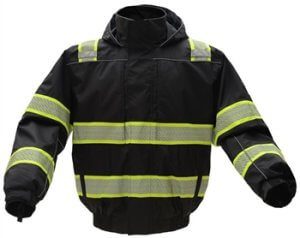 GSS Safety 8513 ONXY Rip stop 3-N-1 Teflon Protection Winter Bomber Jacket w/Segment Tape-Black