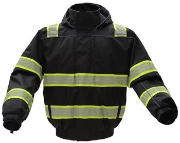 GSS Safety 8513 ONXY Rip stop 3-N-1 Teflon Protection Winter Bomber Jacket w/Segment Tape-Black