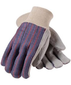 PIP 86-4104  Regular Grade Cowhide Leather Palm Glove with Fabric Back - Knitwrist - Box/12 Pairs