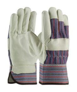 PIP 87-1563 Economy Grade Top Grain Cowhide Leather Reinforced Palm Glove with Fabric Back - Safety Cuff - Box/12 Pairs
