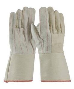 PIP 94-924G Premium Grade Hot Mill Glove, Starched Gauntlet Cuff, Two Layers of Cotton Canvas- 24 oz, Gauntlet Cuff - Box/12 Pairs