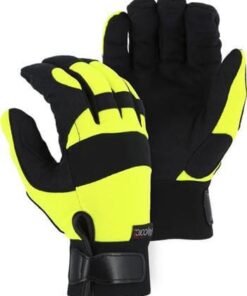 Majestic A4B37Y Power Cut with Alycore Gloves - 8 Layers on Palm - 4 Layers in Fingers - Hi Vis Yellow - 1 Pair
