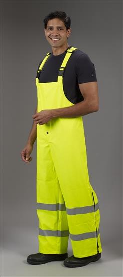 Lakeland ABPU10LYZ Premium Polyurethane Arc Tech Hi Vis Class E Rain Bib For Arc Flash & Flash Fire