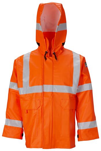 Lakeland AJPU10OR Premium Polyurethane Arc Tech Hi Vis Class 3 Rain Jacket for Arc Flash & Flash Fire