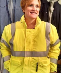 AmeriFire-AR Utility Lineman FR Arc Flash Extreme Winter Bomber Jacket Tecasafe Hi Vis Class 3 Shell and Heavy Stitched-In FR Liner, AMFR-B5091