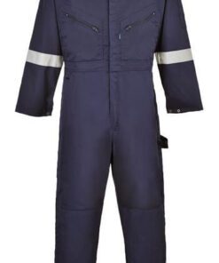 Portwest F813 Iona Polycotton Coverall with Silver Reflective Tape, 7 oz. Kingsmill, Navy