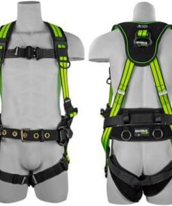 SafeWaze FS-FLEX253 Pro+ Flex Premium Construction Harness, Belt, Waist & Leg Pads, Back & Side D-Rings, Quick Connects, Rated 420 lbs