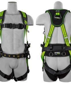 SafeWaze FS-FLEX253-FD PRO+ Flex Premium Wind Energy Harness, Flex Design, Belt, Waist & Leg Pads, Front, Back & Side D-Rings, Quick Connects, Rated 420 lbs