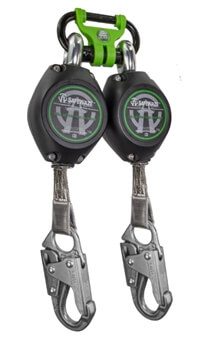 SafeWaze FS-FSP15075-W-BWB Class A 7' Dual Leg Retractable with In-Webbing Bracket with Steel Snap Hooks