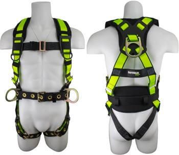 SafeWaze FS170 Pro Construction Tangle Free Harness, Back & Side D-Rings, Fixed Back Pad, Grommet Legs, Rated 420 lbs