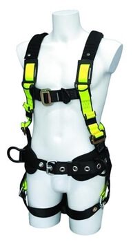 SafeWaze FS377 Pro+ Wind Energy Harness with Back, Front & Side D-Rings & Waist Belt, Rated 420 lbs