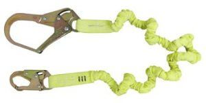 SafeWaze FS590 Series Stretch Lanyard Tubular / Low Profile, Snap or Rebar Hook and Single or Dual Leg Options