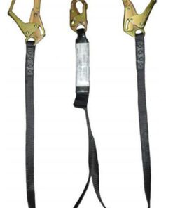 SafeWaze FS88666-HW FSP Extreme 6ft.  Heavyweight Shock Absorbing Dual Leg Lanyard with Rebar Hooks & Snap Hook, Big Boy 400 lb Rated