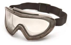 Pyramex G504DT Goggles, Capstone Gray Direct/Indirect Goggle with Clear Anti-Fog Dual Lens, Qty: Box/12 prs