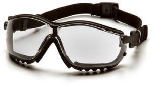 Pyramex GB1810ST Safety Glasses, V2G Eyewear Clear Anti-Fog Lens with Black Strap/Temples, Qty: Box/12 prs