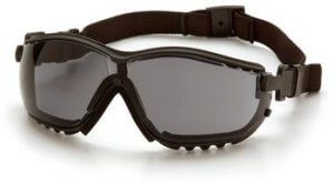 Pyramex GB1820ST Safety Glasses, V2G Eyewear Gray Anti-Fog Lens with Black Strap/Temples, Qty: Box/12 prs