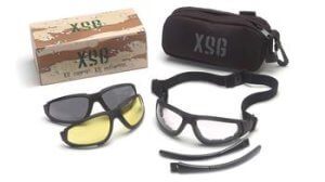 Pyramex GB4010KIT Safety Glasses, XSG Eyewear Kit Clear, Gray, Amber Ballistic Lenses with Black Frame, Qty: 1 Kit