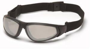 Pyramex GB4080ST Safety Glasses, XSG Eyewear IO Mirror Anti-Fog Lens with Black Strap/Temples, Qty: Box/12 prs