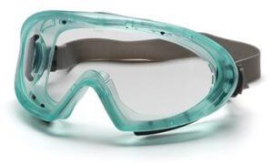 Pyramex GC504TN Goggles, Capstone Chemical Green Direct/Indirect Goggle with Neoprene Strap with Clear Anti-Fog Lens, Qty: Box/12 prs