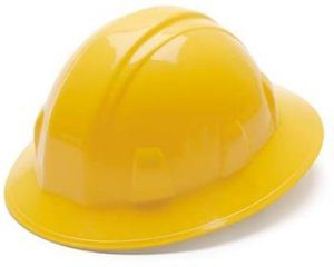 Pyramex HP24130 Yellow Full Brim Style 4 Point Ratchet Suspension Hard Hat, Qty: Box/12