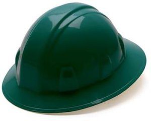 Pyramex HP24135 Green Full Brim Style 4 Point Ratchet Suspension Hard Hat, Qty: Box/12