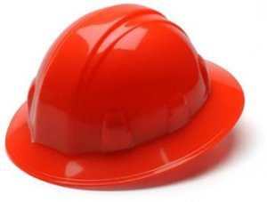 Pyramex HP24141 Hi Vis Orange Full Brim Style 4 Point Ratchet Hard Hat, Qty: Box/12