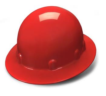 Pyramex HPS24120 Red Full Brim 4 Point Ratchet Sleek Shell Hard Hat, Qty: Box/12
