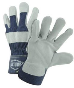 West Chester IronCat IC5 Premium Split Cowhide Leather Palm Gloves, 2 3/4 in. Rubberized Safety Cuff, Kevlar Sewn, Box/Dozen Prs