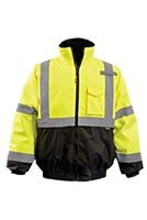 OccuNomix LUX-350-JB-BY Hi Vis Type R Class 3 Black Bottom 2-in-1 Waterproof Bomber Jacket, Zip Out Quilt Liner, ASTM F2732, Hi Vis Yellow / Black