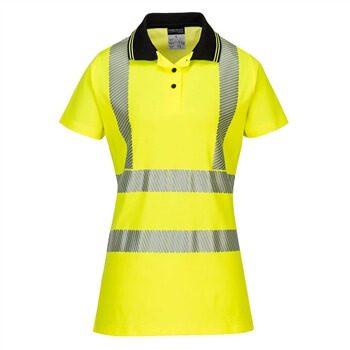 Portwest LW72 Women's Hi Vis Class 2 Pro Polo Shirt Segmented Tape