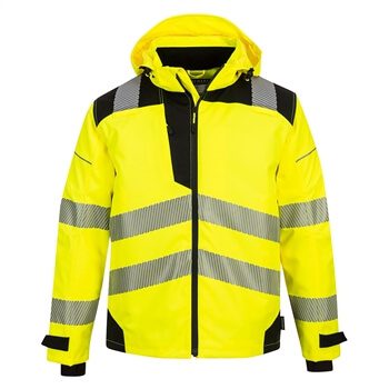 Portwest PW360 PW3 Hi Vis Extreme Waterproof, Breathable Rain Jacket, Class 3 Type R, Hi Vis Yellow