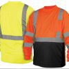 Pyramex RLTS31B Hi Vis Type R Class 3 Moisture Wicking Long Sleeve T-Shirt