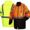 Pyramex RP31 Series Hi Vis Class 3 Type R Weatherproof Parka Zip Out Liner