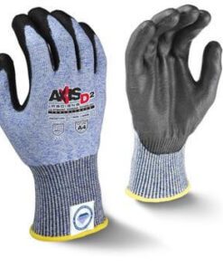 Radians RWGD104 AXIS D2™ Cut Level A4 Touchscreen Work Glove, Dyneema® Diamond Technology, 13 Gauge Shell, PU Palm Coated, Box/12 Pairs