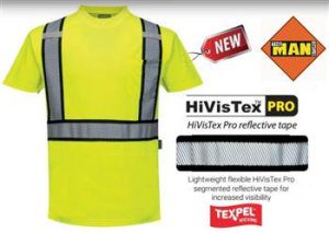 Portwest S395 Hi Vis Class 2 Detroit Short Sleeve Wicking T-Shirt, Hi Vis Yellow with HiVisTex Pro Flexible Segmented Reflective Tape