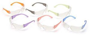 Pyramex S4110SMP Safety Glasses, Intruder Eyewear Multi Pack Clear Lens with Asssorted Temple Colors, Qty: Box/12pk Multi colors