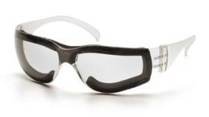 Pyramex S4110STFP Safety Glasses, Intruder Clear Anti-Fog Lens with Clear Frame and Full Foam Padding, Qty: Box/12 prs