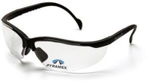 Pyramex SB1810R10 Safety Glasses, V2 Readers Eyewear Clear +1.0 Lens with Black Frame, Qty: Box/12 prs