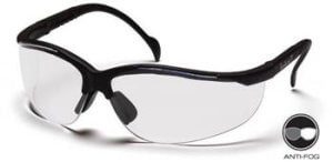 Pyramex SB1810ST Safety Glasses, Venture II Eyewear Clear Anti-Fog Lens with Black Frame, Qty: Box/12 prs