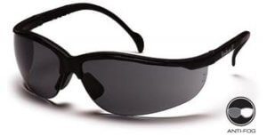 Pyramex SB1820ST Safety Glasses, Venture II Eyewear Gray Anti-Fog Lens with Black Frame, Qty: Box/12 prs