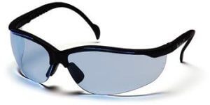 Pyramex SB1860S Safety Glasses, Venture II Eyewear Infinity Blue Lens with Black Frame, Qty: Box/12 prs