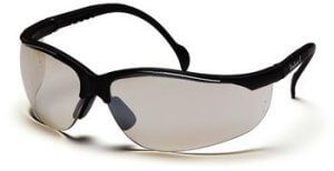 Pyramex SB1880S Safety Glasses, Venture II Eyewear IO Mirror Lens with Black Frame, Qty: Box/12 prs