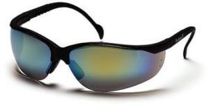 Pyramex SB1890S Safety Glasses, Venture II Eyewear Gold Mirror Lens with Black Frame, Qty: Box/12 prs