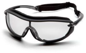 Pyramex SB4610STP Safety Glasses, XS3 Plus Clear Anti-Fog Lens with Black Frame and Cord, Qty: Box/12 prs
