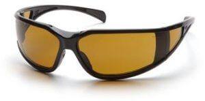 Pyramex SB5133DT Safety Glasses, Exeter Eyewear Shooter's Amber Anti-Fog Lens with Black Frame, Qty: Box/12 prs