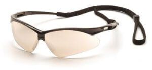 Pyramex SB6380SP Safety Glasses, PMXtreme Eyewear IO Mirror Lens with Black Frame & Cord, Qty: Box/12 prs