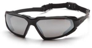 Pyramex SBB5070DT Safety Glasses, Highlander Eyewear Silver Mirror Anti-Fog Lens with Black Frame, Qty: Box/12 prs