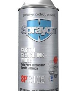 Sprayon SC3105000 Carton Stencil Ink SP3105 White, Aerosol 12 Oz. Cans, Case/12