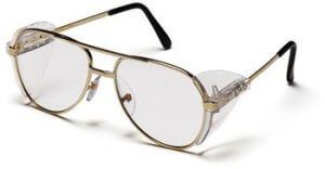 Pyramex SG310A Safety Glasses, Pathfinder Eyewear Clear Lens with Gold Frame, Qty: Box/12 prs