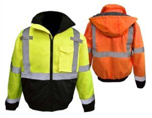 Radians SJ11QB Hi Vis Class 3 Weather Proof Bomber Jacket, Quilt Liner, Hi Vis Lime Yellow or Hi Vis Orange
